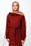Selis Pattern Double Sided Shawl Mink-Red