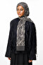 Selis Pattern Double-Sided Shawl Black-Beige