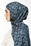 Marrakech Pattern Double Sided Shawl Petrol Blue-Beige - 3