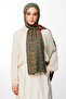 Riad Pattern Double-Sided Shawl Emerald-Apricot - 2