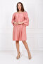 Long Sleeve Madonna Collar Dress| Elb32691 Rose - 3