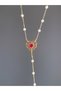 Stainless Steel Low-Cut Necklace with Pearls
