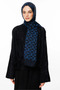 Marrakech Pattern Double-Sided Shawl Black-Indigo - 2