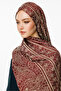 Lavin Pattern Double Sided Shawl Plum-Salmon - 3