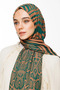 Riad Pattern Double-Sided Shawl Emerald-Apricot