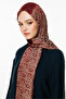 Nora Pattern Double Sided Shawl Plum-Salmon - 4