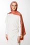 Lavin Pattern Double Sided Shawl Mink-Red - 2