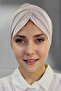 Women's Luxury Sandy Fabric Tied Pleated Hijab Bonnet - 4