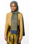 Mayra Pattern Double Sided Shawl Navy Blue-Oil Green