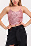 Lined Croptop Strap Bustier_bus32491 Powder - 4