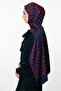 Marrakech Pattern Double Sided Shawl Navy Blue-Ceap Shell - 3