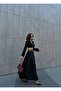Women's Black Elastic Long Lined Balloon Skirt 29004 - 2