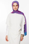 Sahara Pattern Double Sided Shawl Petrol Blue-Fuchsia