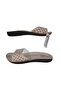 Ge069-10 Women's Cream-Black Thin Sole Daily Walking Slippers