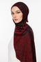 Riad Pattern Double Sided Shawl Black-Claret Red - 2