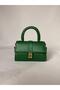 Green Gold Detailled Magnetic Closure Hand Shoulder and Crossbody Women's Bag - 5