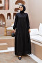 Embroidered Lace Fisto Dress Black - 5