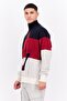 Men Mock Neck Long Sleeve Brand Logo Sweatshirt, Maroon - 2