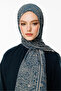 Lavin Pattern Double Sided Shawl Petrol Blue-Beige