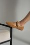 Mary Plush Belt Detail Tan Ballerinas - 2
