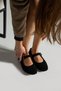 Mary Plush Belt Detail Black Ballerinas