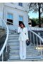 Women's Two-Belted Blazer Jacket and Pants Set