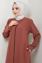 Zippered Large Size Ferace Kiremit Hm2488 - 4