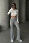 Gray Flared Leg Trousers - 2