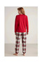 W606 Women's Long Sleeve Plaid Pajama Set - 4