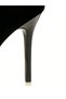 Women's Black Suede 8cm Thin Transparent Cover Heeled Stiletto Wedding Engagement Night Evening Dress Shoes - 5
