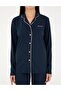 Women's Navy Blue Cotton Modal Long-Sleeved Boxed Pajama Set Q8.U.8O.K2.K.A8.P.C - 3
