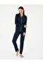 Women's Navy Blue Cotton Modal Long-Sleeved Boxed Pajama Set Q8.U.8O.K2.K.A8.P.C
