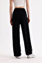 Women's Lycra Double Pocket Elastic Waist Velcro Closure Loose Cut Black Palazzo Pants - Vs4000 - 7