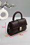 Clamshell Magnet Closure Shiny Faux Leather Cross Shoulder Strap Mini Size Hand and Shoulder Bag - 4