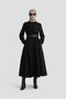 Black Top Coat - Pleated and Belted, 24K8002 Model - 3