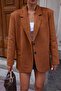 Taba Blazer Model Süet Ceket