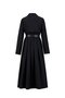 Black Top Coat - Pleated and Belted, 24K8002 Model - 6