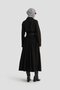 Black Top Coat - Pleated and Belted, 24K8002 Model - 4