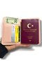 Vegan Leather Credit Card Holder Passport Cover with Money Compartment Passport Holder Bag - 4