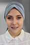 Women's Luxury Sandy Fabric Tied Pleated Hijab Bonnet Shawl - 7