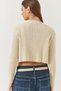 Women's Ecru Cardigan Crop Athlete Two-Piece Knitwear Set 60261447 - 6
