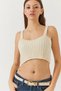 Women's Ecru Cardigan Crop Athlete Two-Piece Knitwear Set 60261447 - 5