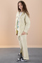 Yellow Girl's Floral Printed Shirt and Jogger Pants 3 Piece Set 20474 - 4