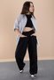 Gray Girls' Cropped Stone-Embellished Shirt and Trousers 3-Piece Set 20469