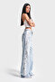Women's Snow Jeans Color 4S5-3 Loose Fit Side Lace 100% Cotton Design Denim Jeans - 3