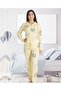Girl's Combed Cotton Buttoned Patterned Pajama Set