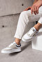 907 White Lace-Up Cream Detail White Sole Comfortable Men's Sneakers - 3