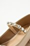 Rosie Stone Detail Beige Ballerinas - 3