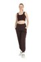 Women's Dark Brown Fleece Winter Sweatpants Jogger High Waist Raised Diver 1062 - 7