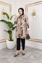Women's Hijab Clothing & Sportswear Suitable Button Detail Stylish Patterned Woven Viscose Shirt-Tunic - 4